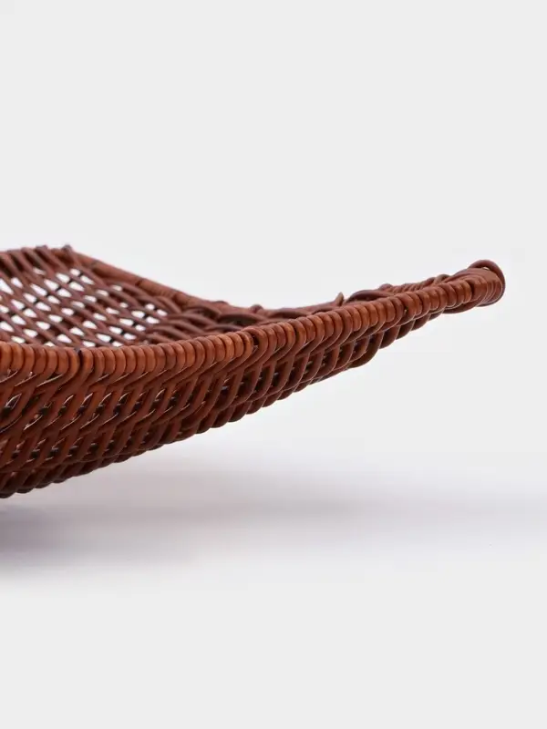 Корзинка для фруктов и хлеба Доляна &laquo;Огайо&raquo;, 31&times;31&times;8.5 см, квадратная, пластик, плетёная, коричневая