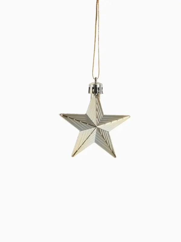 Ёлочные игрушки 10 шт. &laquo;Зимнее волшебство. Рельефные звёзды&raquo; пластик, 6 см, золото