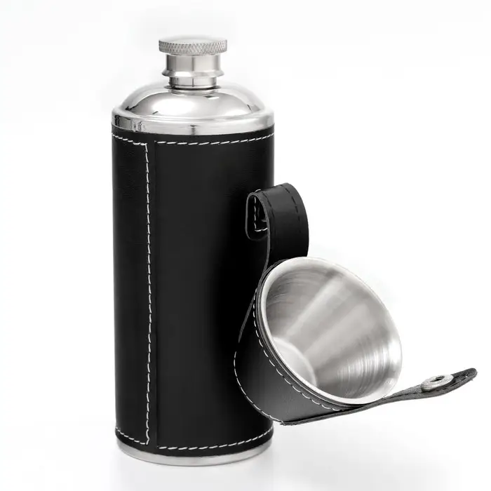 Фляжка для алкоголя &laquo;Герб России&raquo;, нержавеющая сталь, 240 мл, 2 стопки по 30 мл