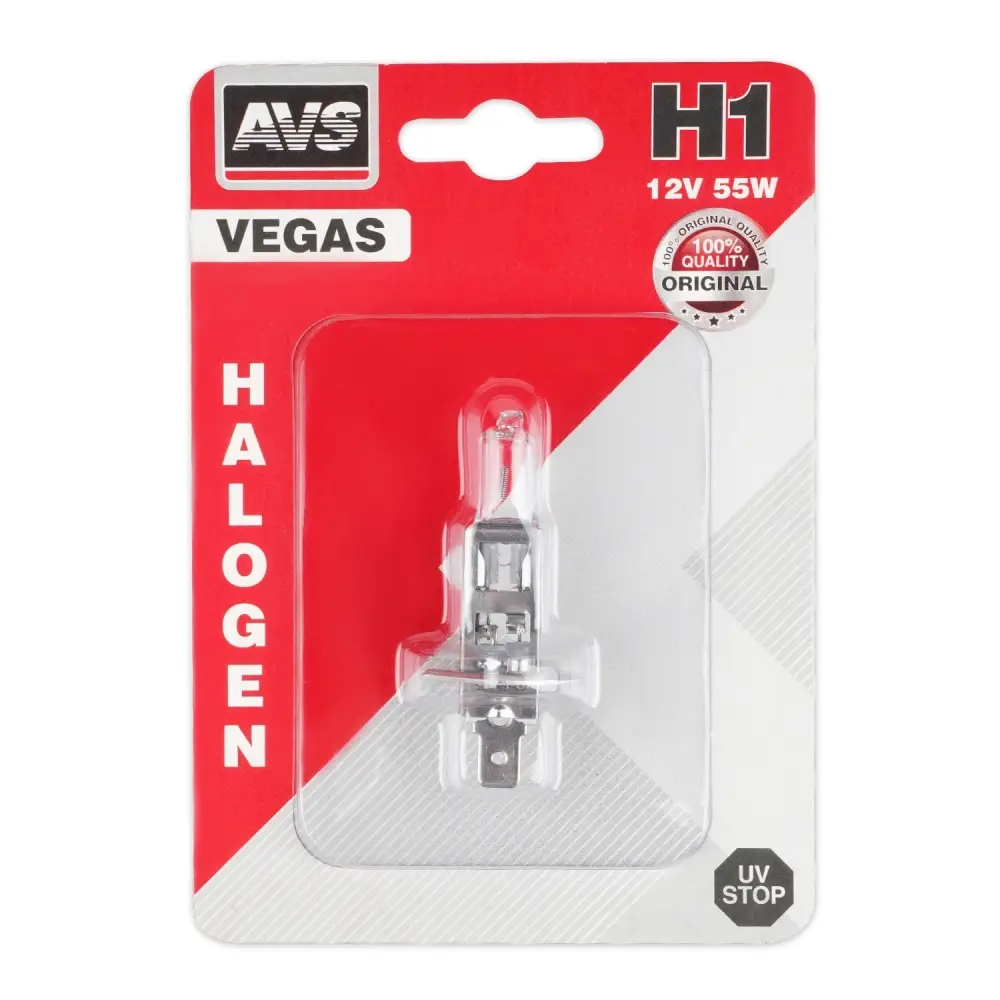 Галогенная лампа AVS Vegas в блистере H1.12V.55W.1шт.