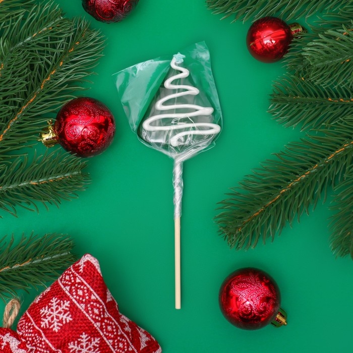 Новый год. Карамель леденцовая «Ёлка» с росписью, 25 г Новый год. Карамель леденцовая «Ёлка» с росписью, 25 г