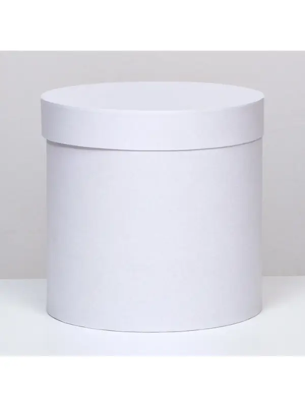 Коробка подарочная круглая, шляпная, белая, 23&times;23 см