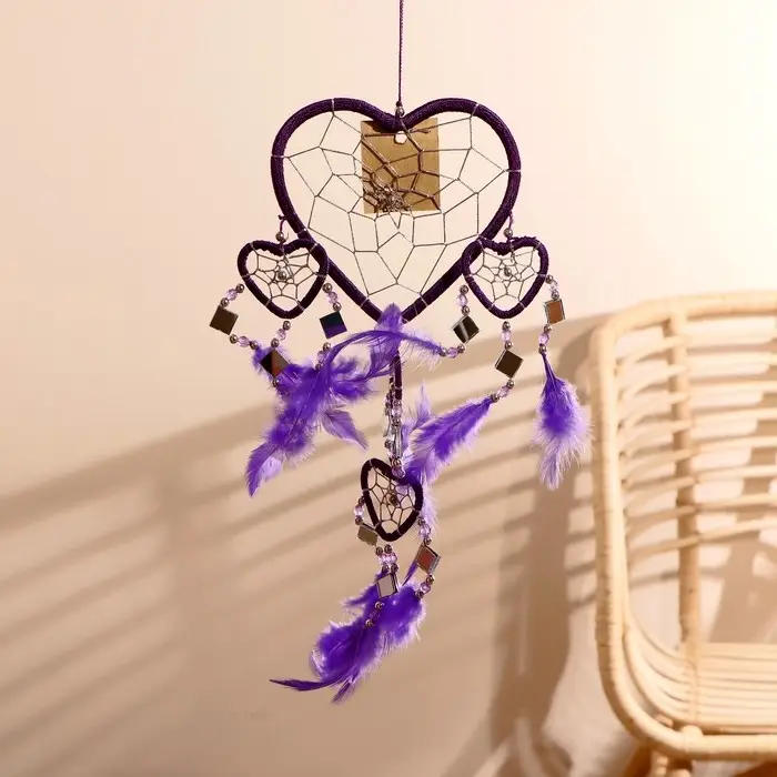 Ловец снов Ловец снов "Пять фиолетовых сердец" 0,7х16х45 см