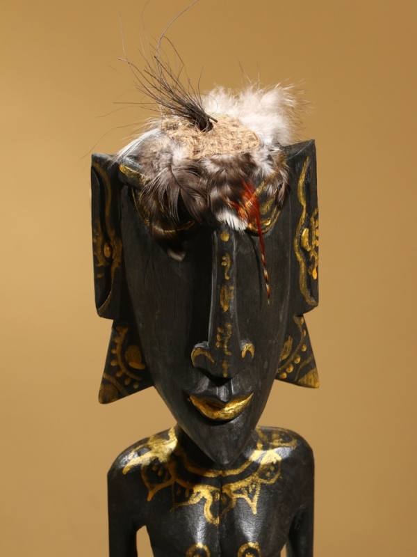 Сувенир интерьерный Сувенир интерьерный "Абориген" 19х14х100 см, дерево, цв. чёрный