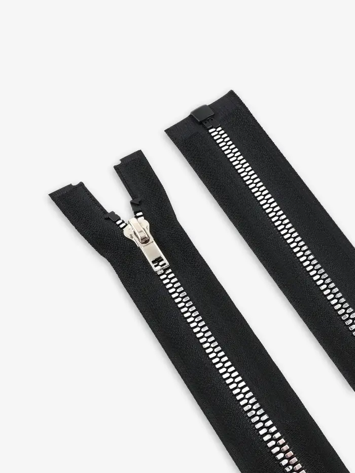 Молния &laquo;Трактор&raquo;, №5, разъёмная, декоративное звено &laquo;Акулий зуб&raquo;, замок автомат, 60 см, чёрная