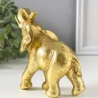 Сувенир полистоун "Золотой слон" 12х5,6х15,5 см