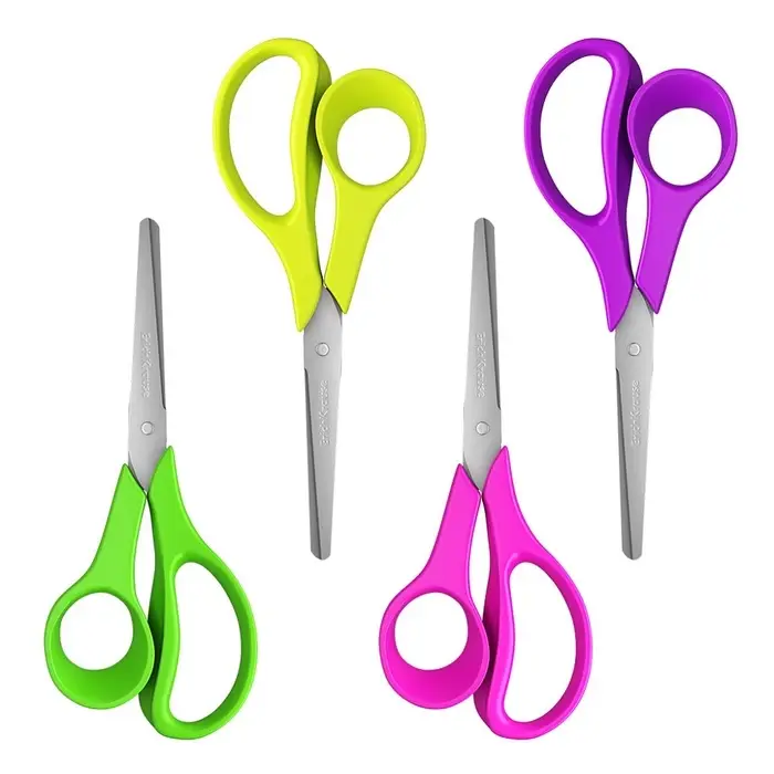 Ножницы детские 14 см, ErichKrause Joy Ergo, с закруглёнными концами лезвий и линейкой, МИКС