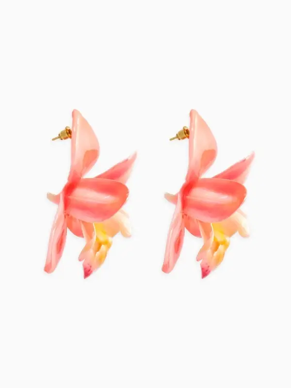 Серьги "Цветы Орхидеи", цвет розовый