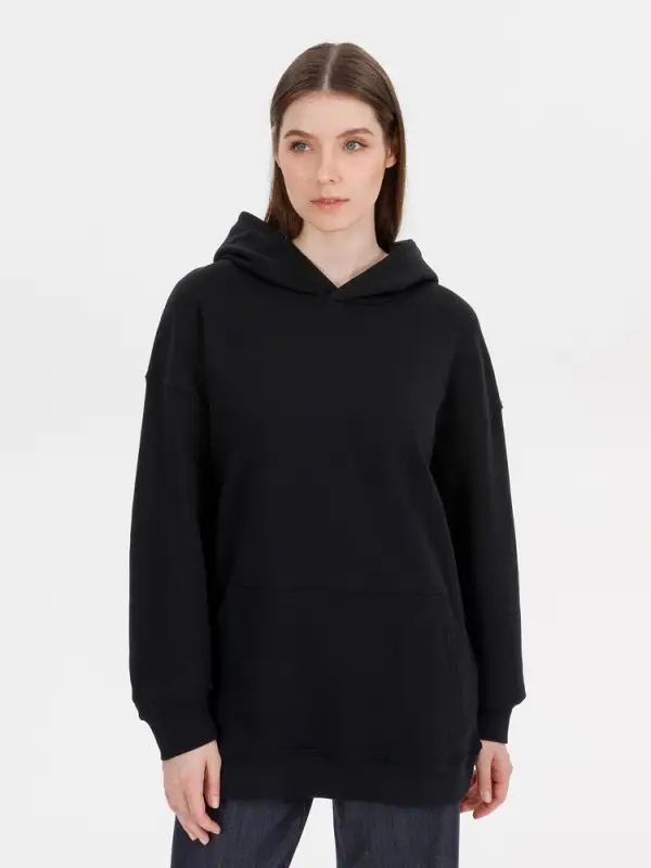 Худи оверсайз унисекс Outshine, черное, размер XS/S