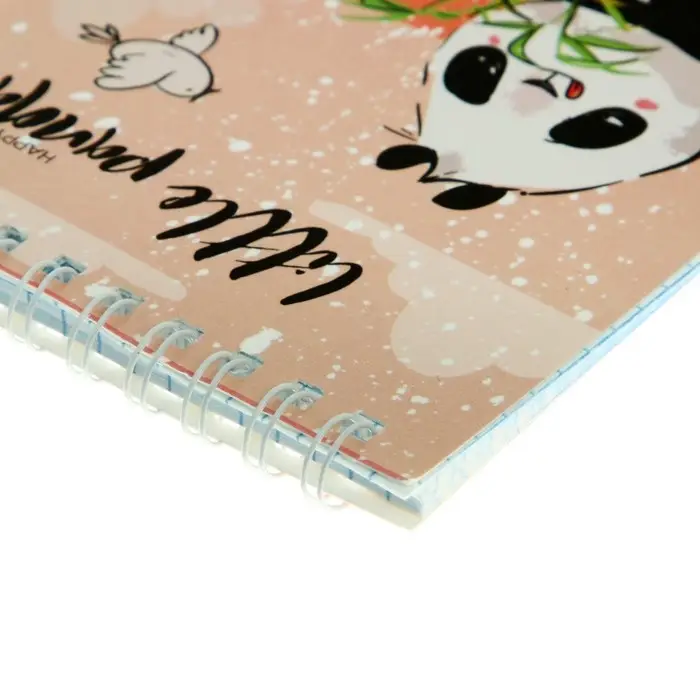 Блокнот А6, 40 листов на гребне "Удивительные панды", обложка ламинированный картон, МИКС