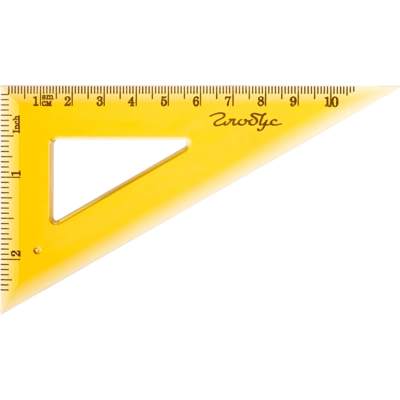 Треугольник пластиковый 12 см. катет 30 градусов (оранжевый) , ТК12