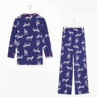 Пижама женская (рубашка и брюки) KAFTAN Zebra размер 52-54, цвет синий