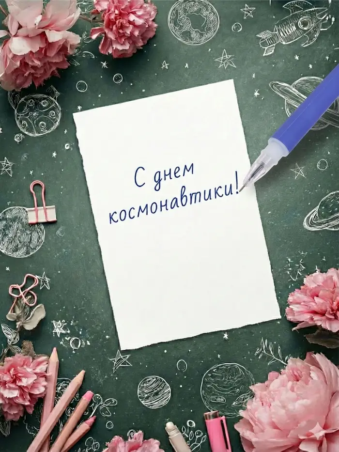 Ручка-прикол Calligrata &laquo;Космос&raquo;, синий стержень, гелевая, МИКС