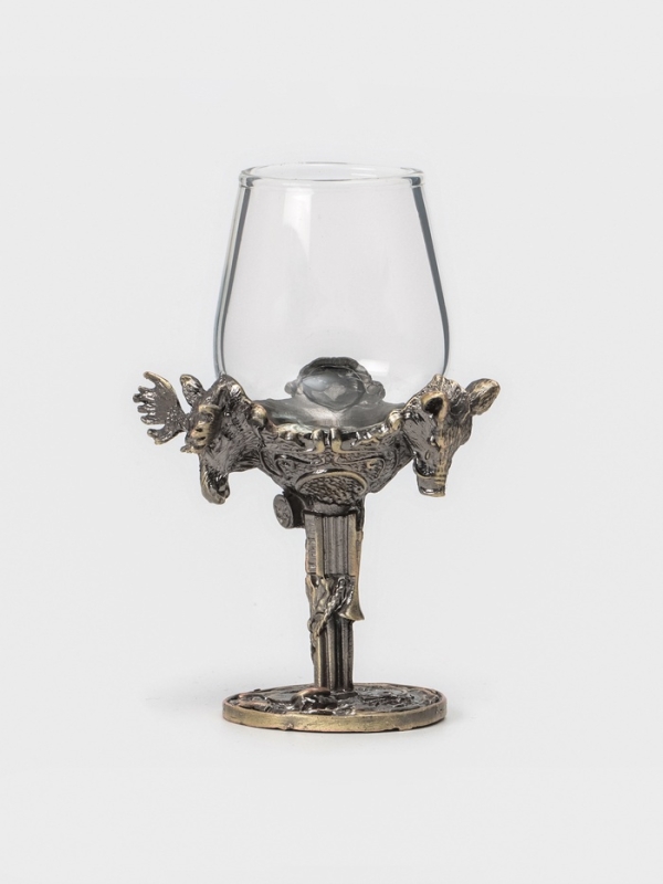 Рюмки для водки "Трофей", подарочный набор на 3 персоны, рюмка 50 мл, бронза