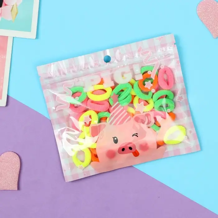 Резинка для волос  Резинка для волос "Хорошие пожелания" (набор 50 шт) хрюшка, 2 см