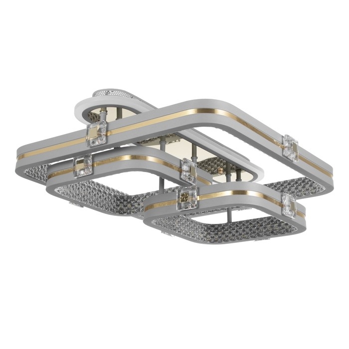 Люстра с ПДУ Люстра с ПДУ "Люминара" 3хLED 88Вт 3000-6000К RGB серый золотой 50х47х16см