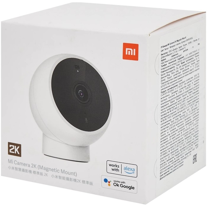 Видеокамера Xiaomi Mi Camera 2K, IP, 3Мп, Wi-Fi, microSD, облачное хранилище, белая