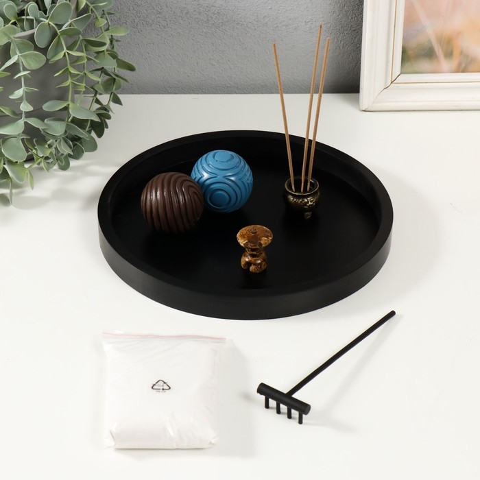 Сад камней Дзен  Сад камней Дзен "Два шара с рисунками" песок+аромапалочки 23х23х5,5 см