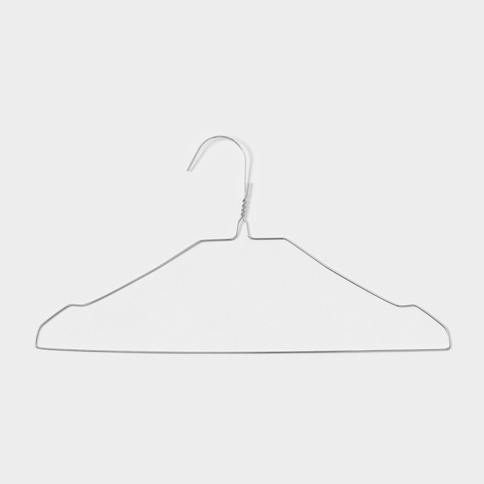 Плечики - вешалки для одежды Доляна, 40×22×0,2 см, 10 шт, металлические, тонкие,  цвет серебряный Плечики - вешалки для одежды Доляна, 40×22×0,2 см, 10 шт, металлические, тонкие,  цвет серебряный