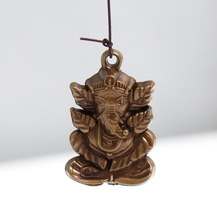 Музыка ветра металл Музыка ветра металл "Ганеша" 6 колокольчиков под бронзу 42 см