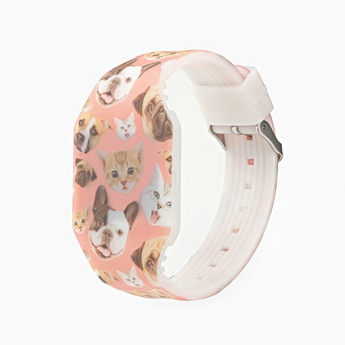 Часы наручные электронные, детские, Часы наручные электронные, детские, "Зверята", ремешок l-23.5 см