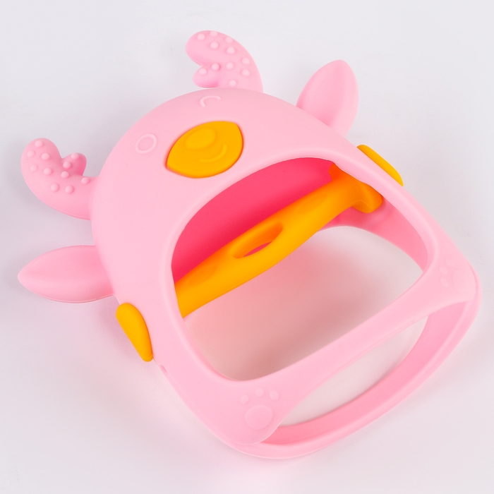 Прорезыватель для зубов «Оленёнок», силиконовый, цвет розовый