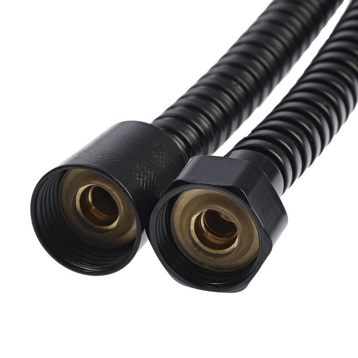 Душевой шланг ZEIN Z30PB, 150 см, гайки металл, латунная втулка, нержавеющая сталь, черный Душевой шланг ZEIN Z30PB, 150 см, гайки металл, латунная втулка, нержавеющая сталь, черный