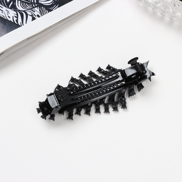 Заколка-автомат Заколка-автомат "Одри" веточка, 8,5 см, чёрный