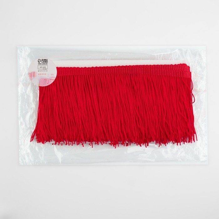 Тесьма декоративная «Бахрома», 10 см, 5 ± 0,5 м, цвет красный Тесьма декоративная «Бахрома», 10 см, 5 ± 0,5 м, цвет красный