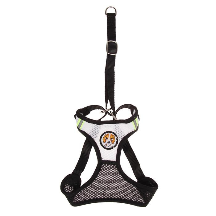 Шлейка регулируемая дышащая, светоотражающая, размер XL (ОШ 48-68; ОГ 58-72 см), чёрная Шлейка регулируемая дышащая, светоотражающая, размер XL (ОШ 48-68; ОГ 58-72 см), чёрная