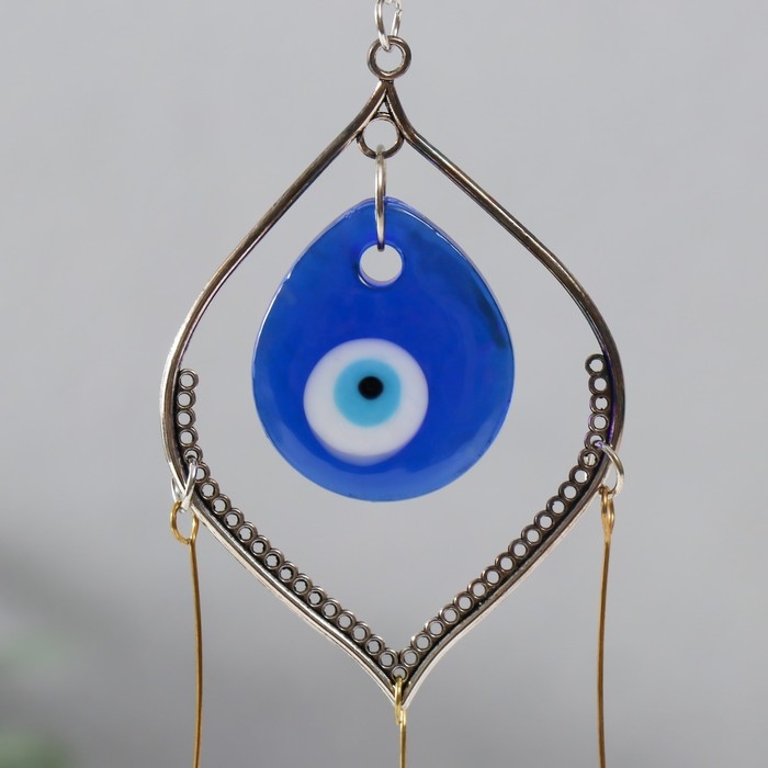 Музыка ветра металл, пластик Музыка ветра металл, пластик "От сглаза с пером" 3 колокольчика 38х5,5х2,8 см