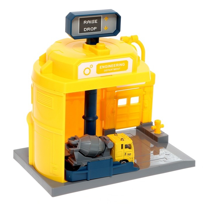 Парковка &laquo;Строительный лифт&raquo;, с подъёмом, машинка опускается с кнопки, звонит колокол, МИКС