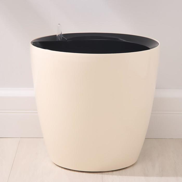 Кашпо с автополивом «Комфорт», 12 л (вставка 6 л), цвет кремовый Кашпо с автополивом «Комфорт», 12 л (вставка 6 л), цвет кремовый