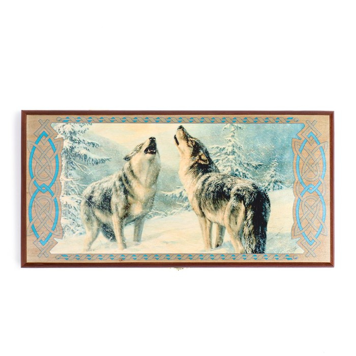 Нарды деревянные большие, настольная игра Нарды деревянные большие, настольная игра "Волки", 40 х 40 см, с шашками