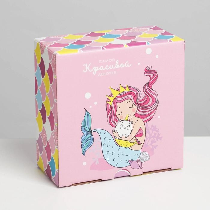 Коробка‒пенал, упаковка подарочная, «Beautiful», 15 х 15 х 7 см