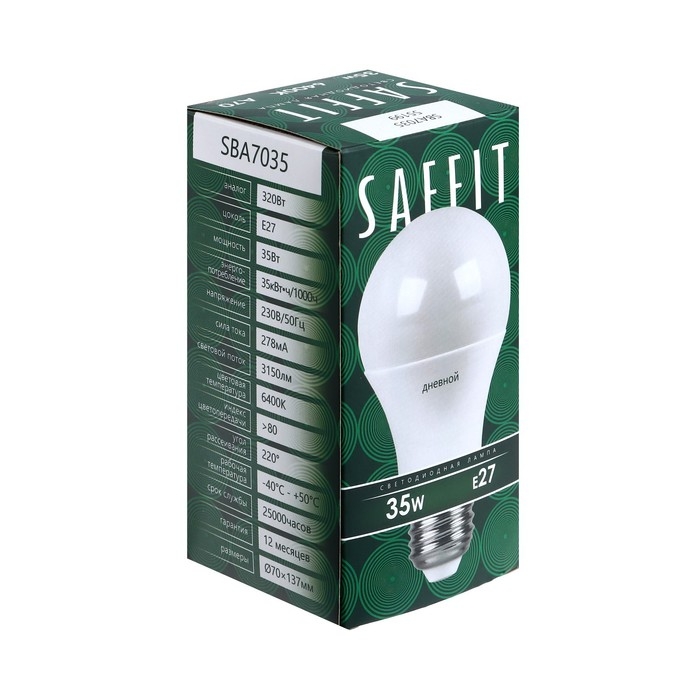 Лампа светодиодная SAFFIT, 35W 230V E27 6400K A70, SBA7035 Лампа светодиодная SAFFIT, 35W 230V E27 6400K A70, SBA7035