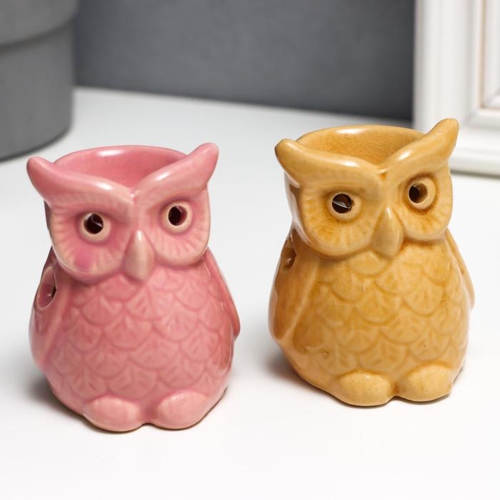 Аромалампа керамика Аромалампа керамика "Растерянный совёнок" МИКС 8х6,5х5,5 см