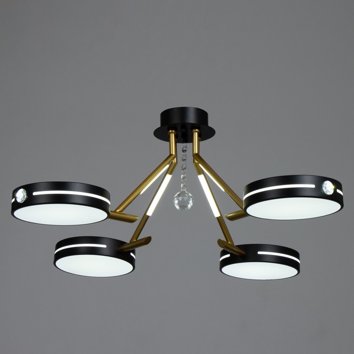 Люстра Люстра "Антеко" 4хLED 104Вт 3000-6000К черно-золотой 65х65х27 см BayerLux