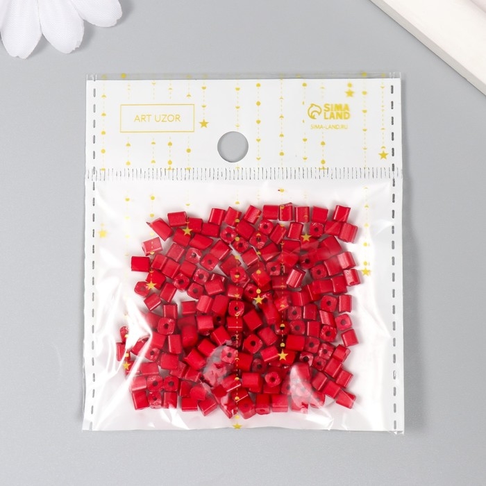 Бисер кубический стекло 4х4 мм  Бисер кубический стекло 4х4 мм "Яркость. Бордо" набор 20 гр