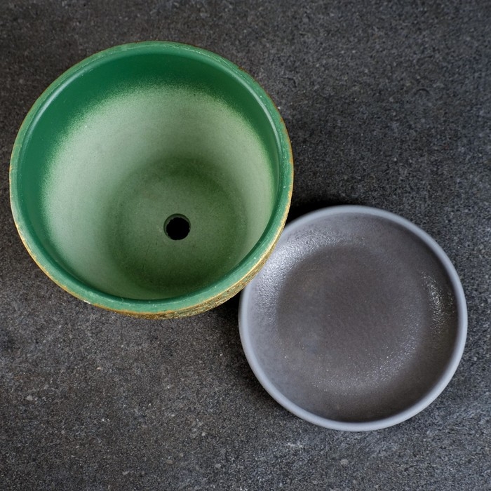 Горшок цветочный Горшок цветочный "Муар" зеленый бутон №2, 1,3л