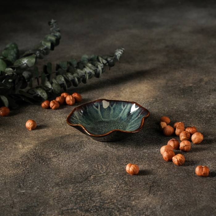 Соусник керамический «Пайро», 11×3 см, цвет зелёный Соусник керамический «Пайро», 11×3 см, цвет зелёный