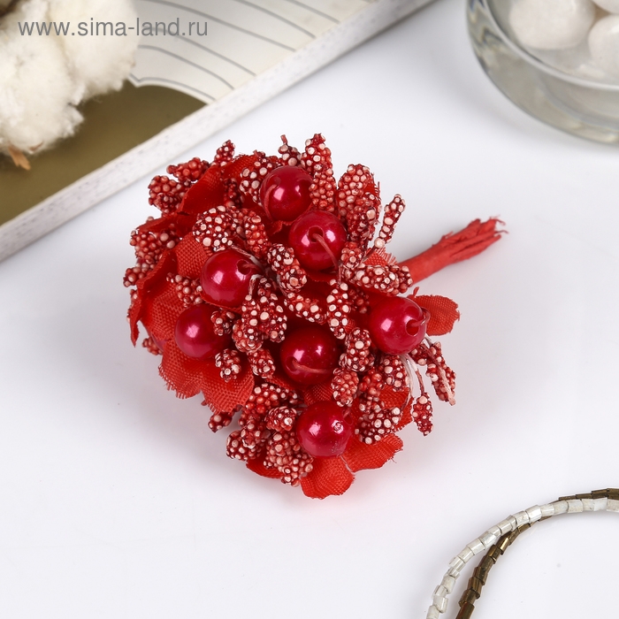 Декор для творчества Декор для творчества "Цветы с бусиной" 10 см (1 набор=1 букету) в букете 12 цветов