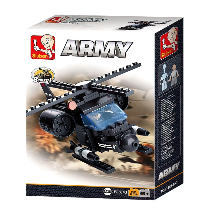 Конструктор Армия &laquo;Вертолёт&raquo;, 93 детали