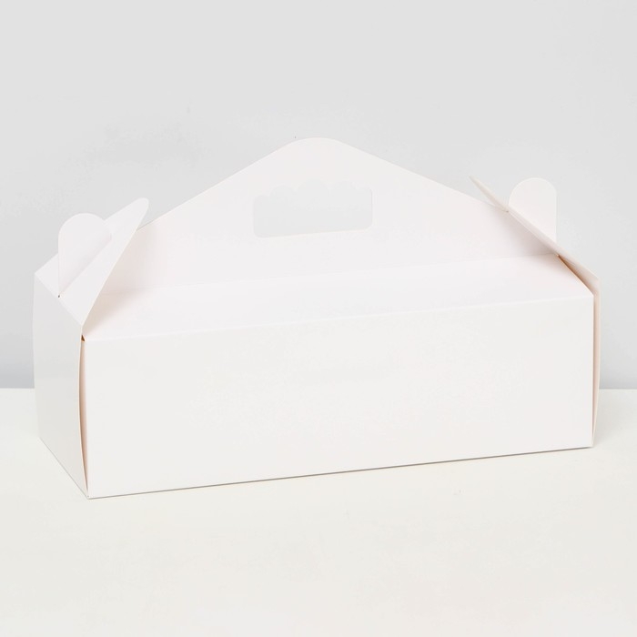 Кондитерская упаковка Кондитерская упаковка "Рулет", белая, 30 х 12 х 9 см