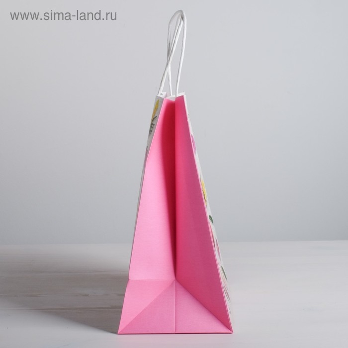 Пакет подарочный крафт, упаковка, «С 8 Марта», 22 х 25 х 12 см Пакет подарочный крафт, упаковка, «С 8 Марта», 22 х 25 х 12 см