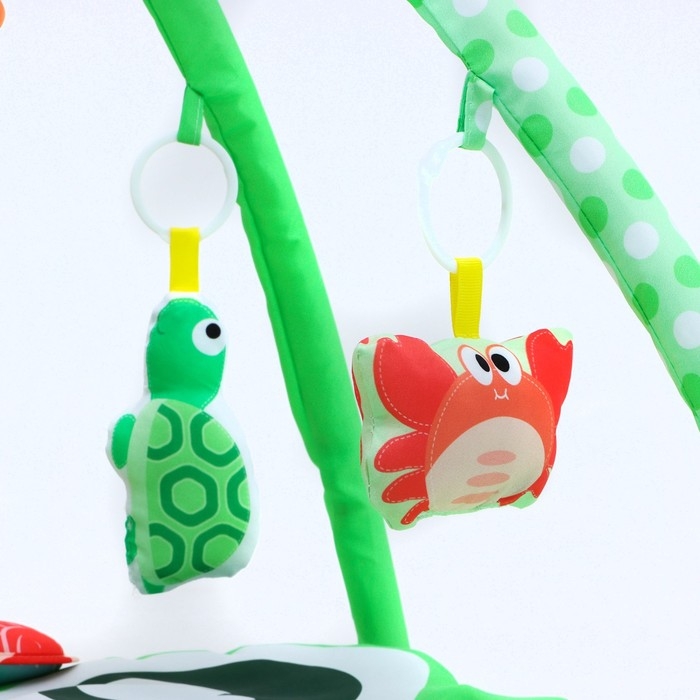 Развивающий коврик с дугами «Лягушонок», 4 игрушки, зеркало, размер 78х69 см, Крошка Я Развивающий коврик с дугами «Лягушонок», 4 игрушки, зеркало, размер 78х69 см, Крошка Я