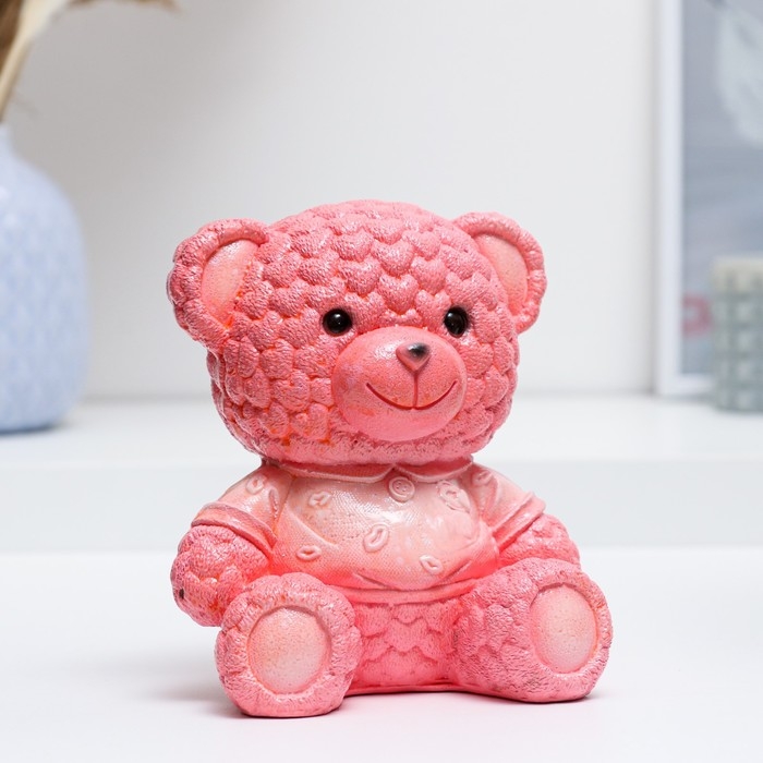 Копилка Копилка "Мишка плюшевый" розовый, 11х12х15см