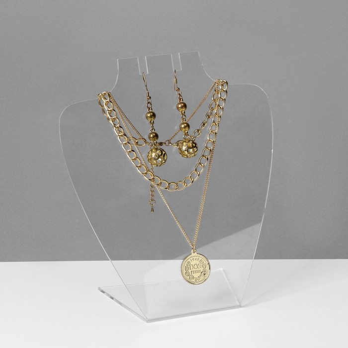 Подставка под колье 18×8×21 см, оргстекло 3 мм, прозрачная, В ЗАЩИТНОЙ ПЛЁНКЕ Подставка под колье 18×8×21 см, оргстекло 3 мм, прозрачная, В ЗАЩИТНОЙ ПЛЁНКЕ