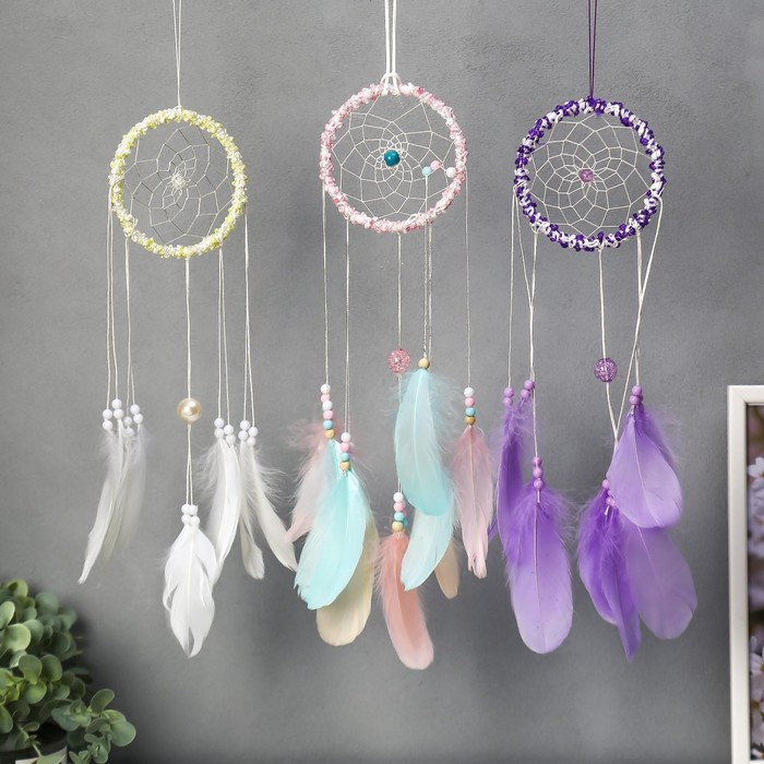 Ловец снов Ловец снов "Паутинка с камешком" МИКС 41х11 см