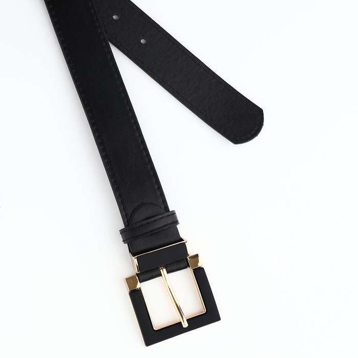 Ремень женский, ширина 3 см, винт, пряжка кожа, цвет чёрный